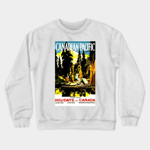 Vintage Travel - Outdoorsman Canadian Pacific Crewneck Sweatshirt by Culturio